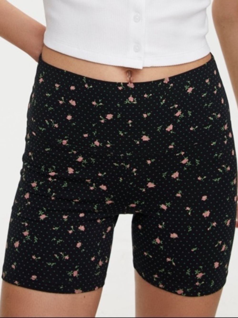 NEW Sunday Best Ditsy Floral Tammy Bike Shorts Cottagecore Black Pink